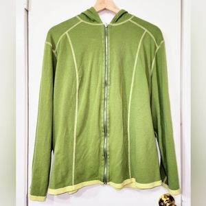 Talbots size2X Women's Green & Lime Green Reversible Hoodie Lightweight Unique